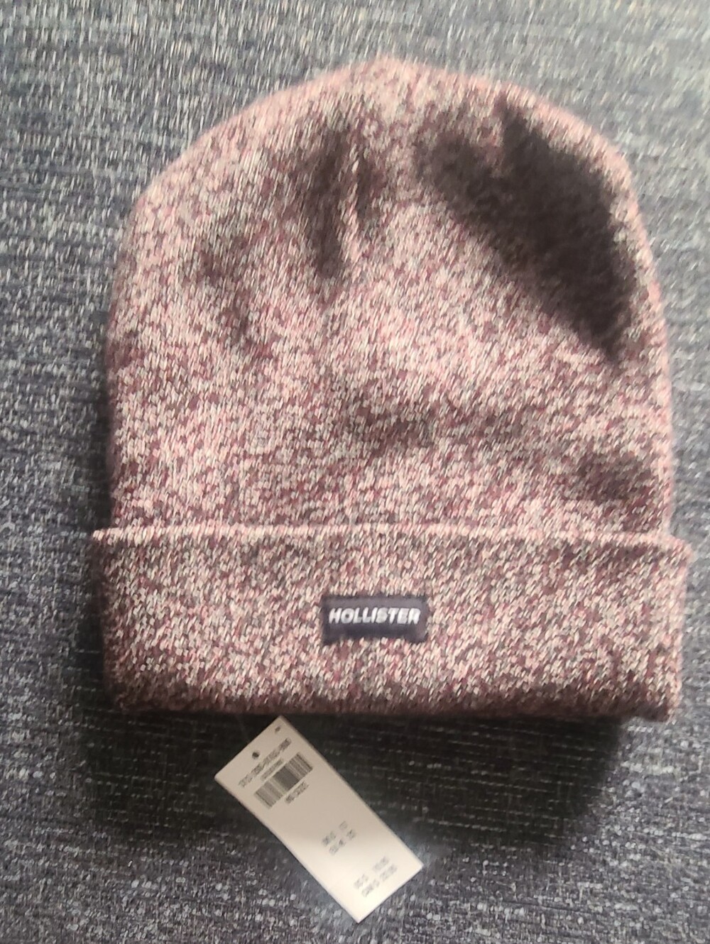 Hollister Marled Mauve Fold-Over Knit Beanie